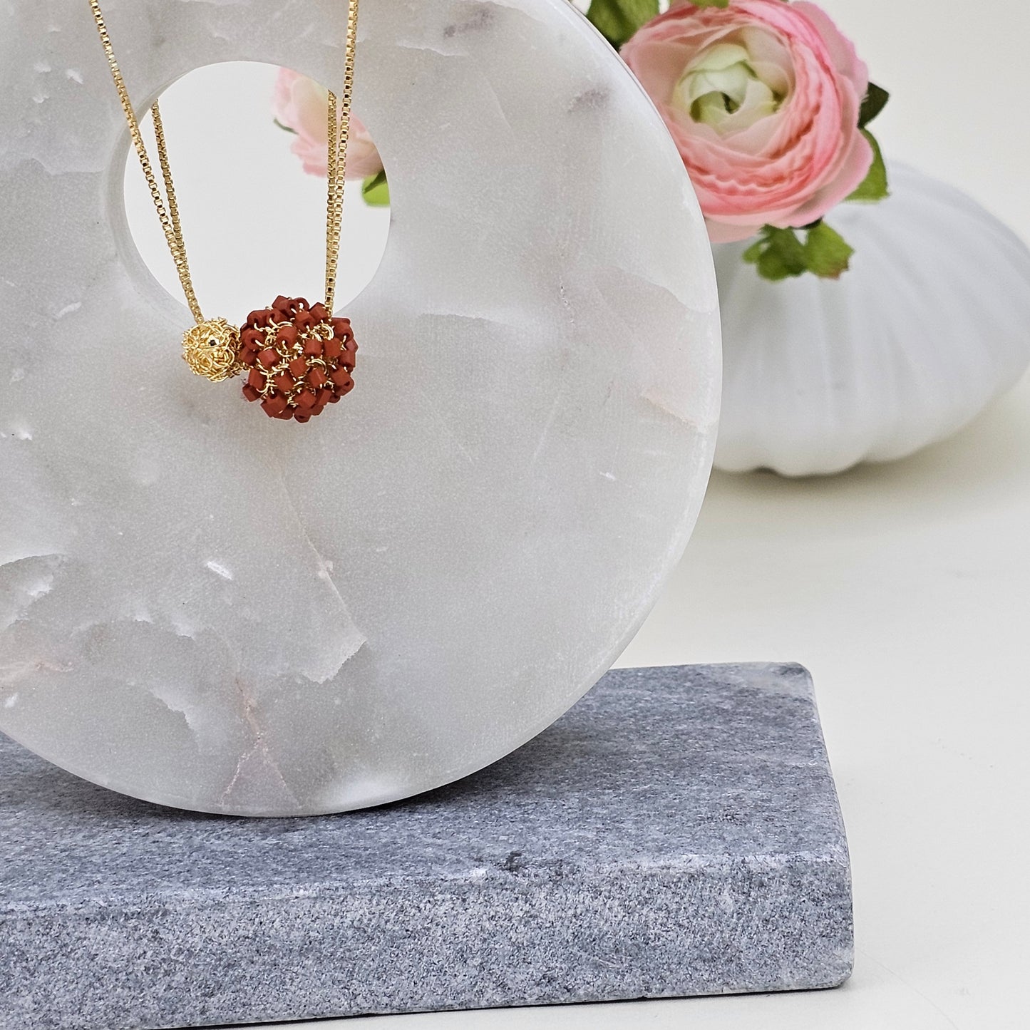 Necklace Balls Terracota
