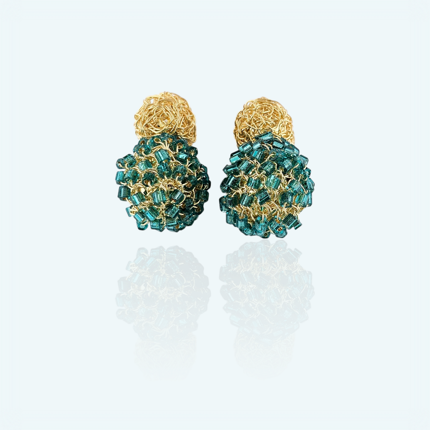 Earring Balls Double Esmeralda