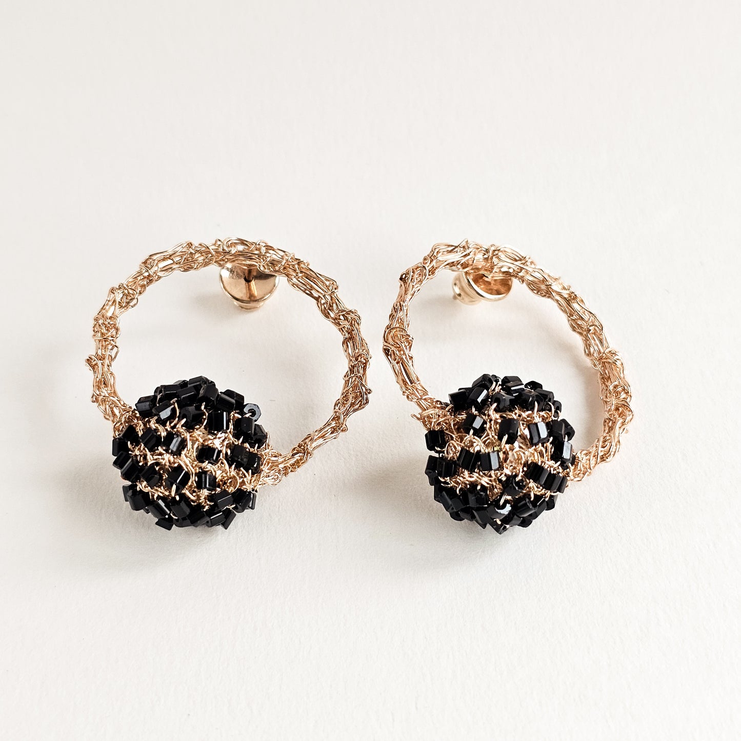 Earring Truffle Hoop Black