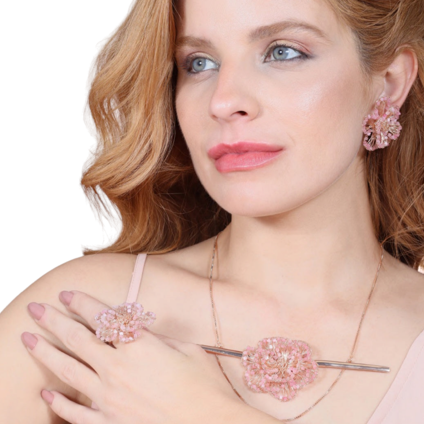 Necklace Florata Leaf Light Rose