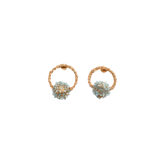 Earring Truffle Hoop Sky Blue