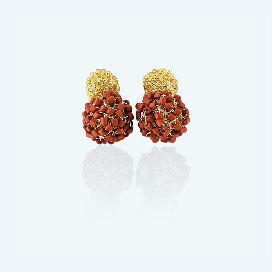 Earring Balls Double Terracota