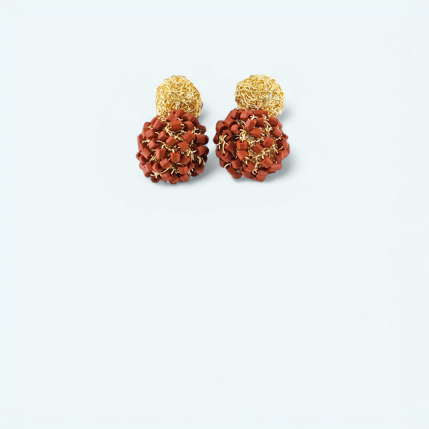 Earring Balls Double Terracota