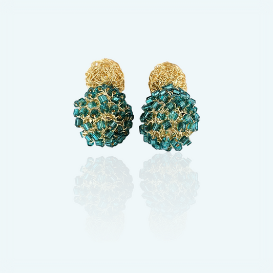 Earring Balls Double Esmeralda