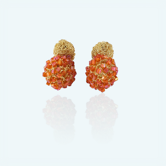 Earring Balls Double Fuchsia